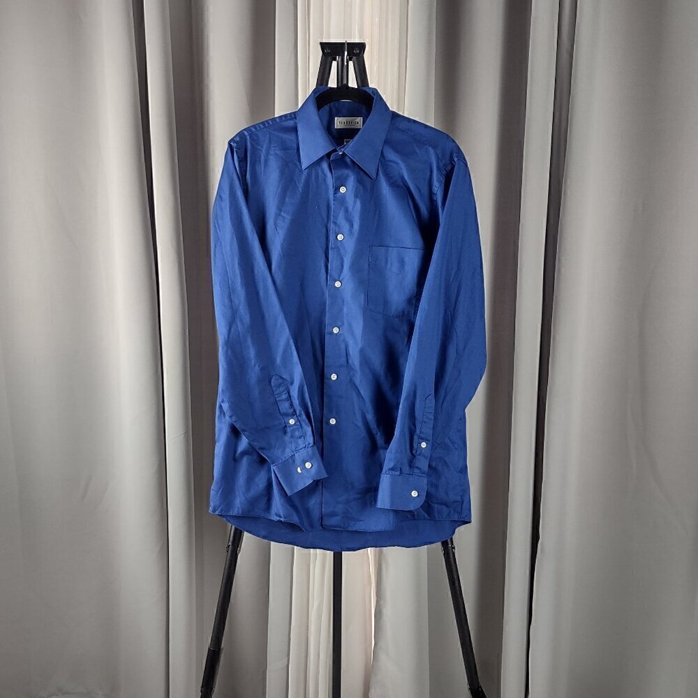 Van Heusen Men's Blue Cotton Blend Button Down Dress Shirt Size 15 (34/35)
